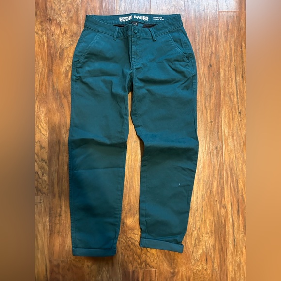 Eddie Bauer Women's Teal Chinos Size Petite 0 Fall Autumn - Picture 1 of 9